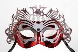 Dragon Mask-Red With Silver Decoration