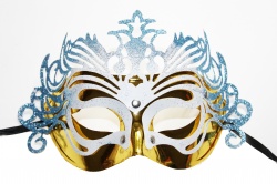 Dragon Mask-Gold With Silver Decoration