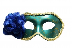 Venetian Mask-Blue With Blue Flower
