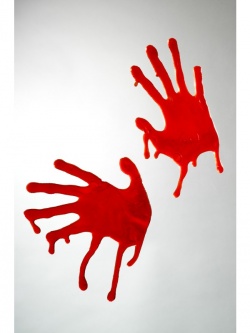 Horror Blooded Hands Window Sticker