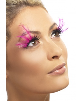Eyelashes With Pink Feathers