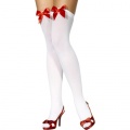 Thigh High Stockings White and Red