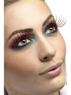 Eyelashes Red with Glitter