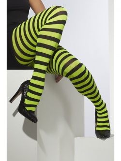 Striped Tights - Green and Black