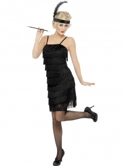 Fringe Flapper Costume - Black