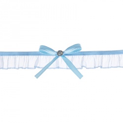 Chiffon garter with a ribbon