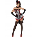 Fever Madame Vampire Costume, Black, White and Red with Skirt, Top and Hat