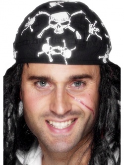 Pirate Bandanna Black and White