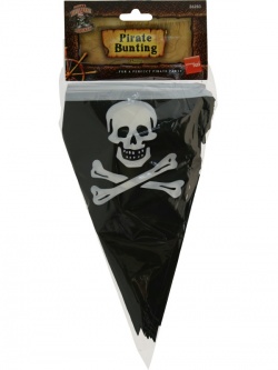 Pirate Flag Bunting Black and White