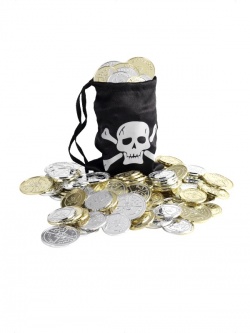 Pirate Coin Bag Black with Coins