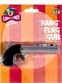 Bang Gun Silver and Black With Flag